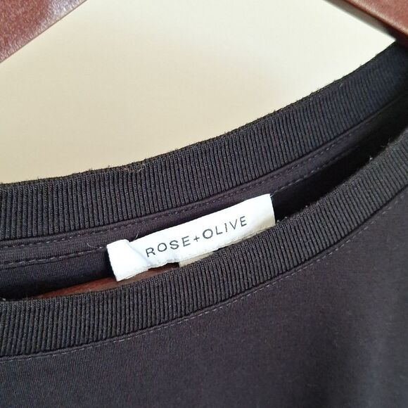 Rose & Olive Black Lace Sleeve Sweatshirt Size L - Picture 8 of 8